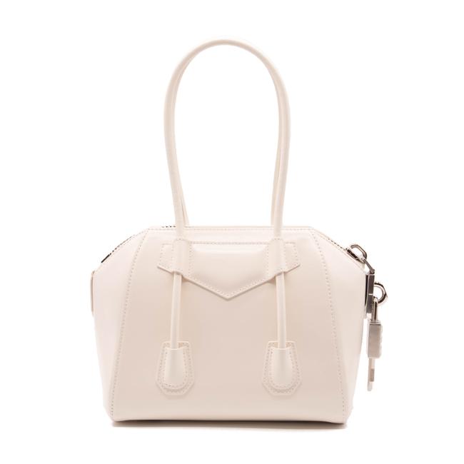 NEW Givenchy Mini Antigona Lock Satchel Ivory Tote White Leather Shoulder Bag