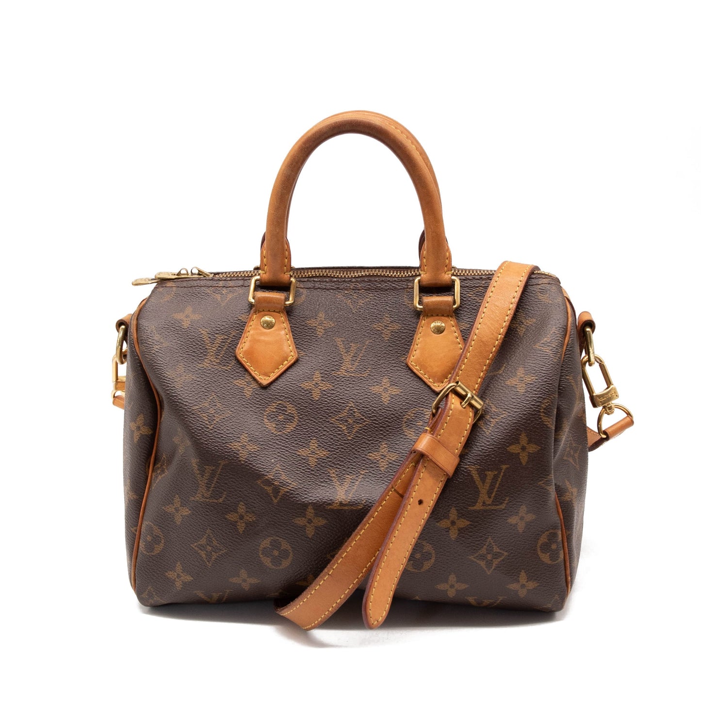 Louis Vuitton Speedy Bandouliere 25 Brown Monogram Canvas Satchel