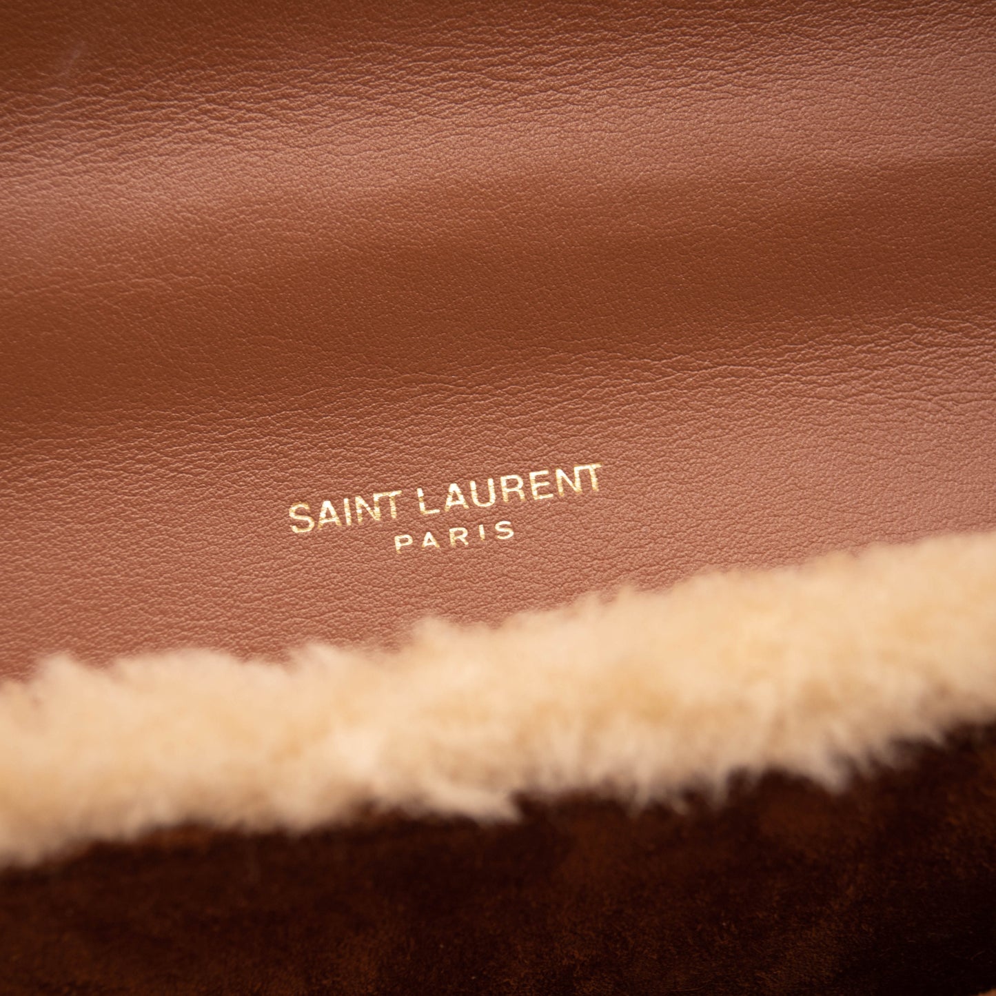 Saint Laurent Shoulder Small Kaia Suede & Shearling 619740 Bto8w 9276 Brown Leather Cross Body Bag