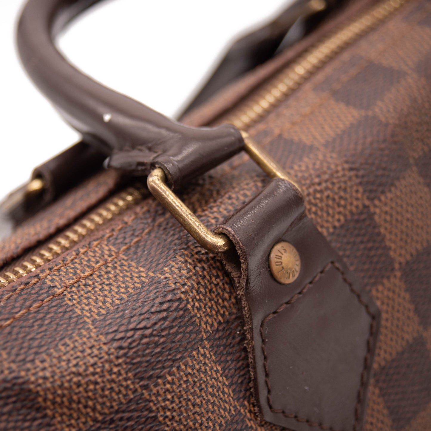 Louis Vuitton Speedy Damier Ebene 25 Brown Canvas Satchel