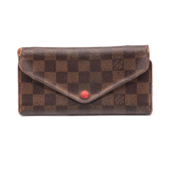 Louis Vuitton Brown Josephine Damier Ebene Red Wallet