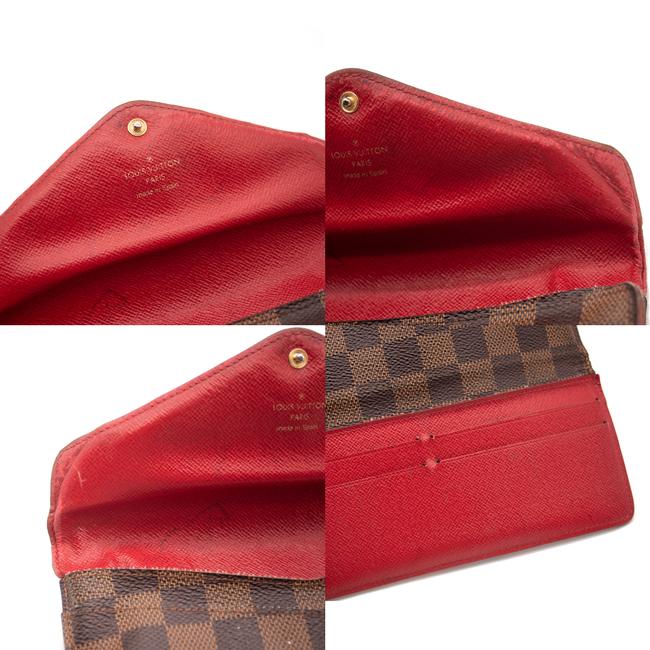 Louis Vuitton Brown Josephine Damier Ebene Red Wallet