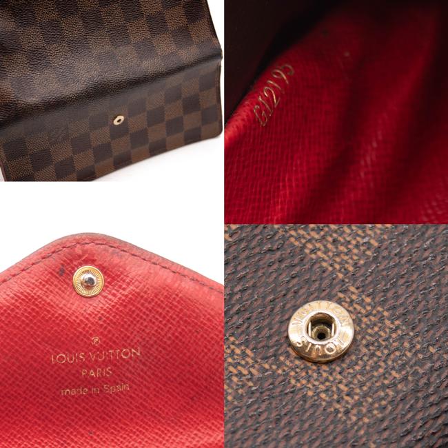 Louis Vuitton Brown Josephine Damier Ebene Red Wallet