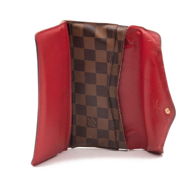 Louis Vuitton Brown Josephine Damier Ebene Red Wallet