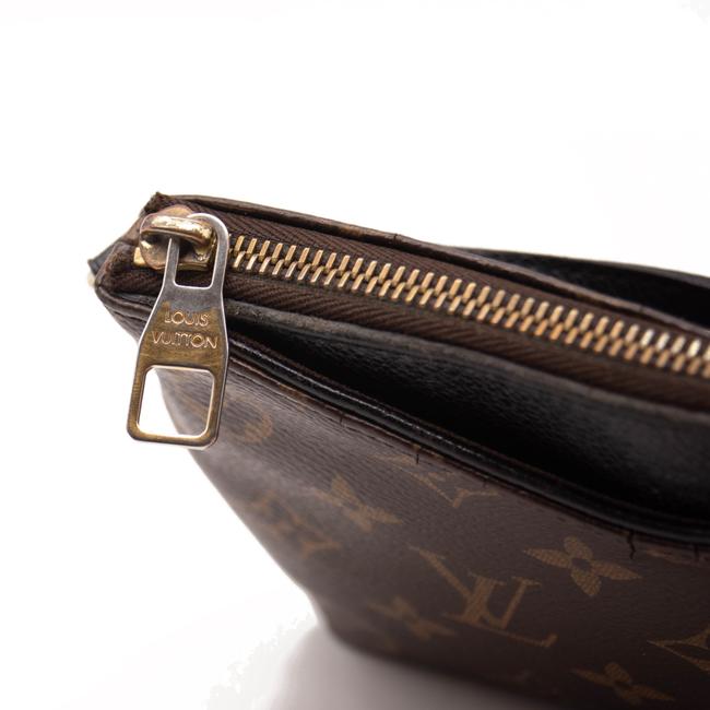 Louis Vuitton Chain Pallas Clutch Black Brown Monogram Canvas Shoulder Bag