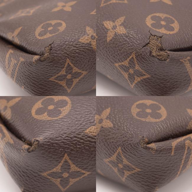 Louis Vuitton Chain Pallas Clutch Black Brown Monogram Canvas Shoulder Bag