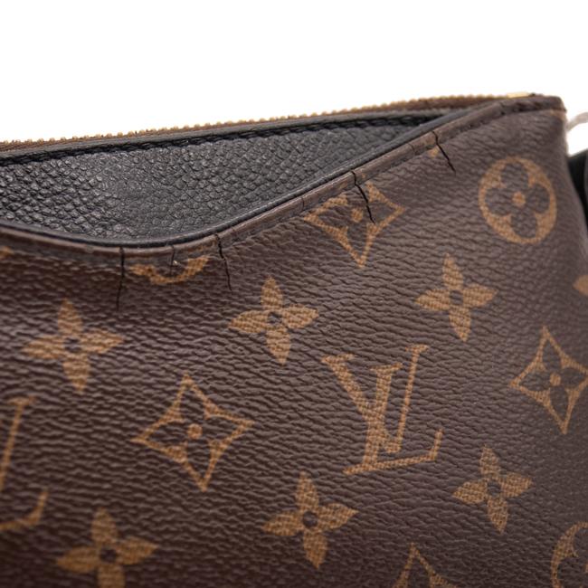 Louis Vuitton Chain Pallas Clutch Black Brown Monogram Canvas Shoulder Bag