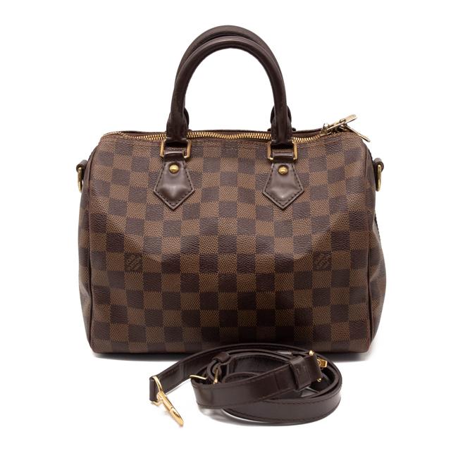 Louis Vuitton Speedy Bandouliere 25 Brown Damier Ebene Canvas Cross Body Bag