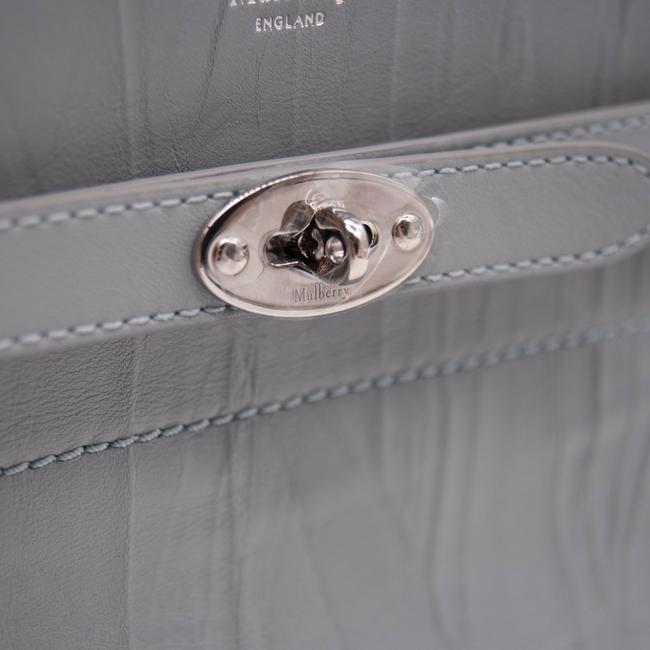 NEW Mulberry Small Belted Bayswater Crinkled Satchel Cloud Blue Leather Shoulder Bag