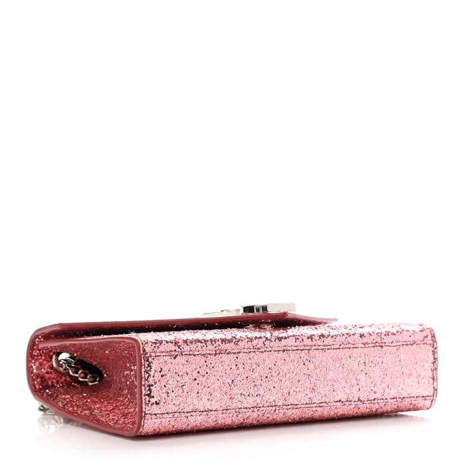 Saint Laurent Glitter Monogram Galactica Satchel Pink Leather Shoulder Bag