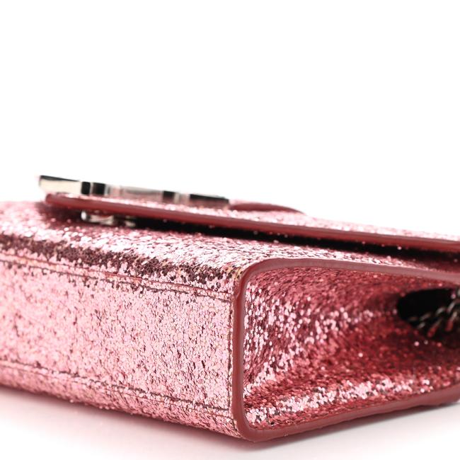 Saint Laurent Glitter Monogram Galactica Satchel Pink Leather Shoulder Bag