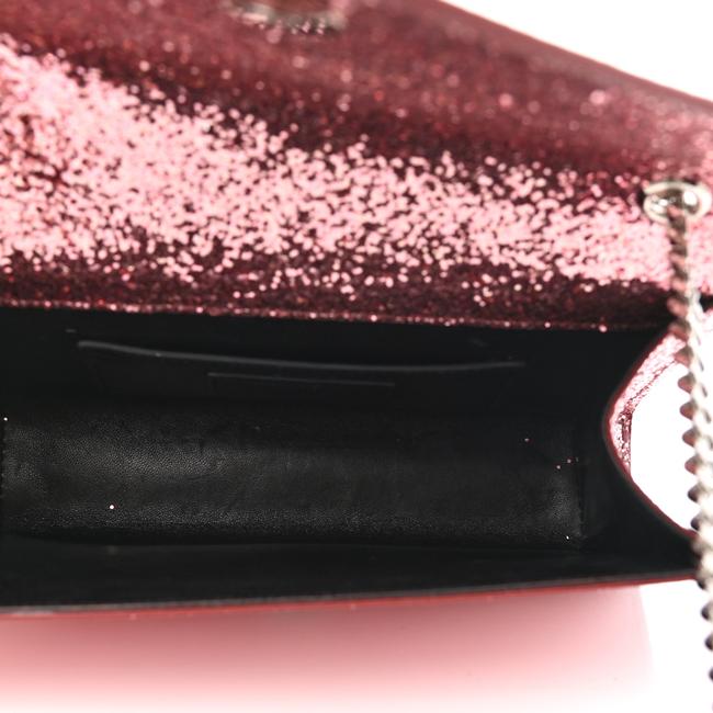 Saint Laurent Glitter Monogram Galactica Satchel Pink Leather Shoulder Bag