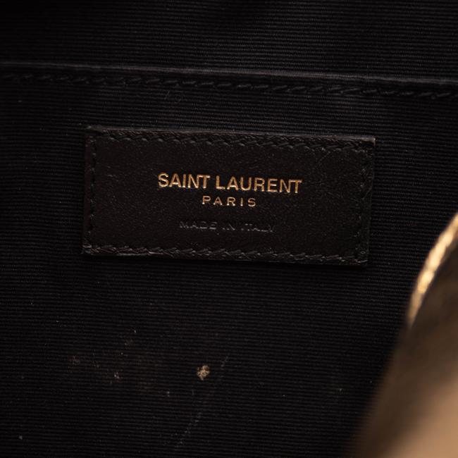 Saint Laurent Monogram Lou Camera Lame Small Olive Calfskin Gold Leather Shoulder Bag