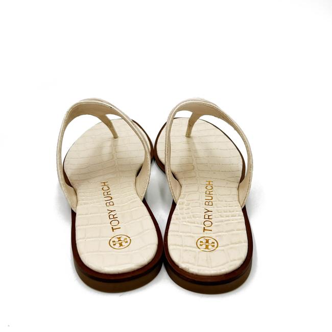 Tory Burch Off White New Carson Thong Welt Croc Sandals US 9