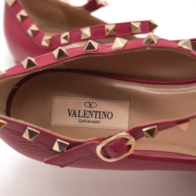 NEW Valentino Red Rockstud Mary Jane Pointed Toe Eu 38.5 Flats